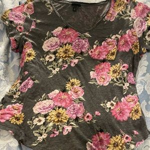 Torrid Gray Floral Tee